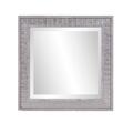 Gfancy Fixtures Warm Gray Faux Wood Square Mirror GF3101126